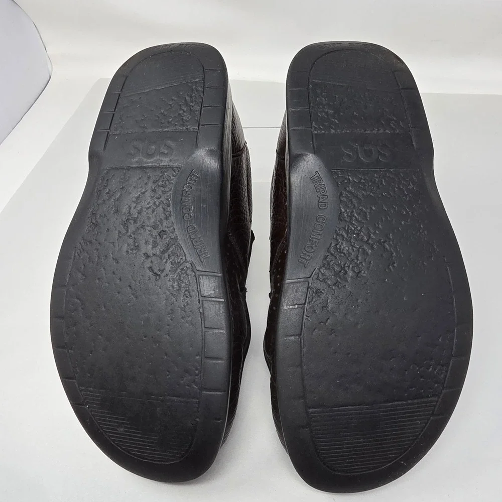 SAS Slip On Loafers Mens 9 M Soft Step Tripad Comfort Brown Leather Shoes Fair